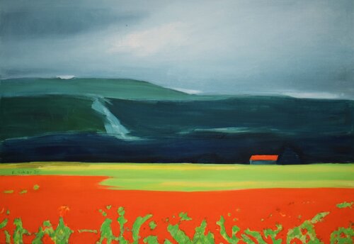 Mohnfeld bei Germerode van Ela Köhler, Schilderij te koop op Singulart