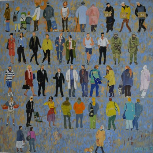 " Menschen Landschaften VI " van Ela Köhler, Schilderij te koop op Singulart