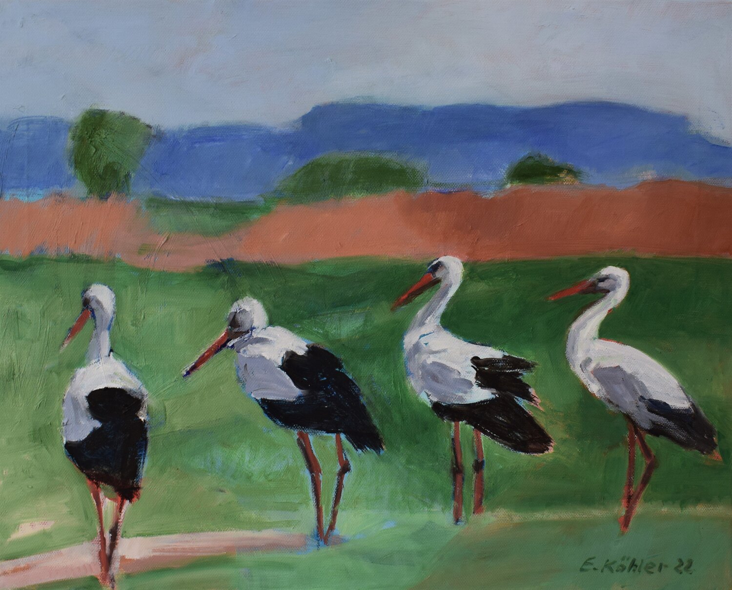 Vier Störche Ela Köhler