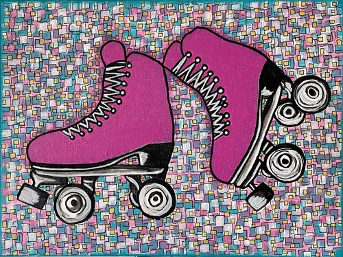 I'VE GOT A BRAND NEW PAIR OF ROLLER SKATES von Carol Zsolt, Malerei kaufen auf Singulart