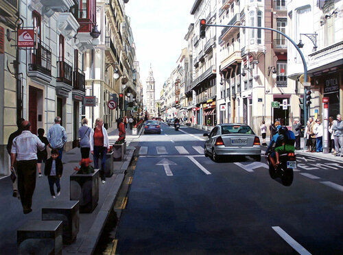 Carrer de la Pau de Valencia by Francesc Marco, Painting for Sale on Singulart