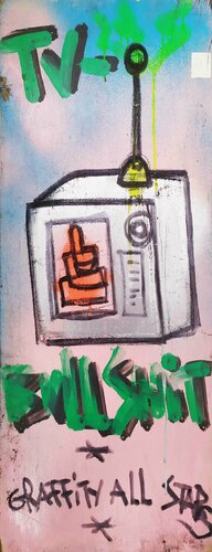 TV-BULLSHIT von Giuseppe Valia, Malerei kaufen auf Singulart
