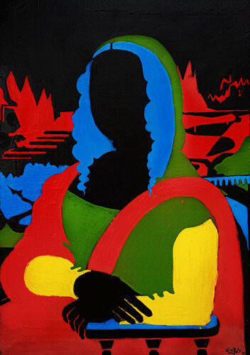 Monnalisa cravings on black von Giuseppe Valia, Malerei kaufen auf Singulart