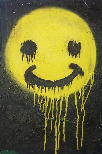 CRAZY SMILE EMOTICON van Giuseppe Valia, Schilderij te koop op Singulart