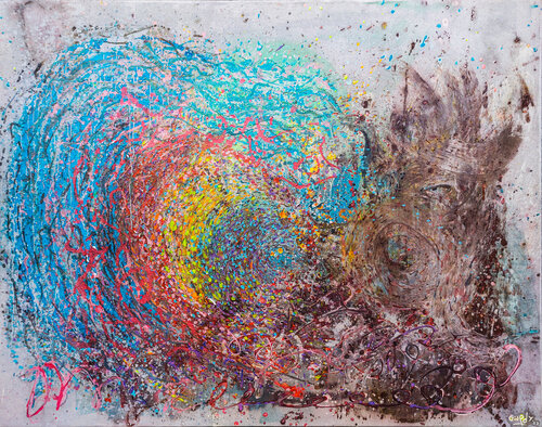 Dive into a crazy wave (glow in the dark) by Giuseppe Valia, Painting for Sale on Singulart