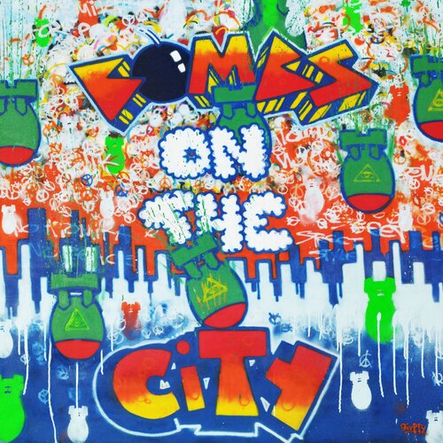 BomBs on the City by Giuseppe Valia, 회화 for Sale on Singulart