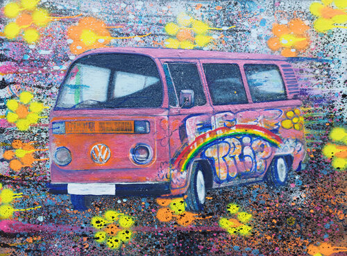 Kombi 70's Time travel von Giuseppe Valia, Malerei kaufen auf Singulart