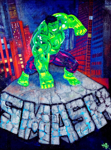 Hulk SMASH von Giuseppe Valia, Malerei kaufen auf Singulart