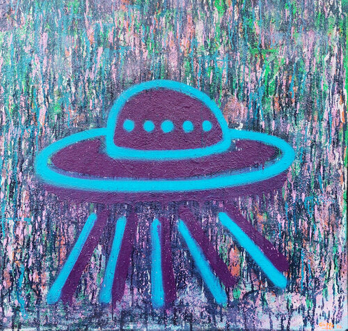 BlUe/PurPle on thoughtless  in Abduction by Giuseppe Valia, 회화 for Sale on Singulart