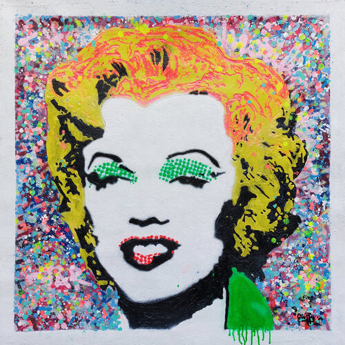Mary like Marilyn in green de Giuseppe Valia, Pintura a la venta en Singulart
