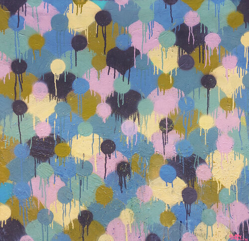 who is who? (pink,yellow,cyan,brown) von Giuseppe Valia, Malerei kaufen auf Singulart