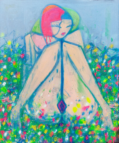 Flower among flowers by Giuseppe Valia, Painting for Sale on Singulart