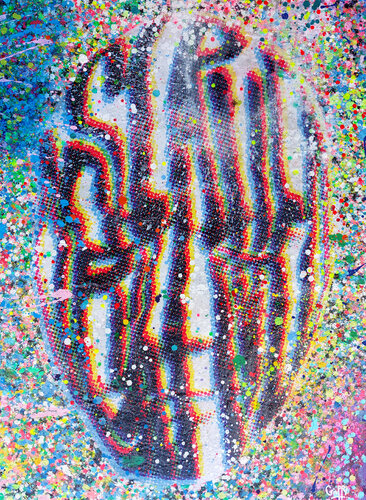 GIUPPY self-portrait out of register de Giuseppe Valia, Pintura a la venta en Singulart