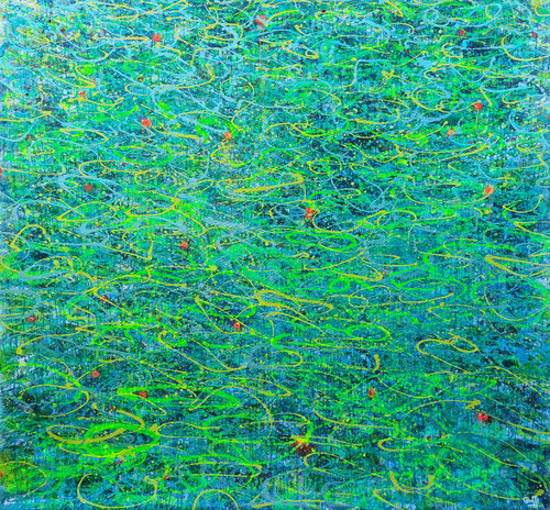 Thoughtless 7.0 (Green Vision) par Giuseppe Valia, Peinture en vente sur Singulart