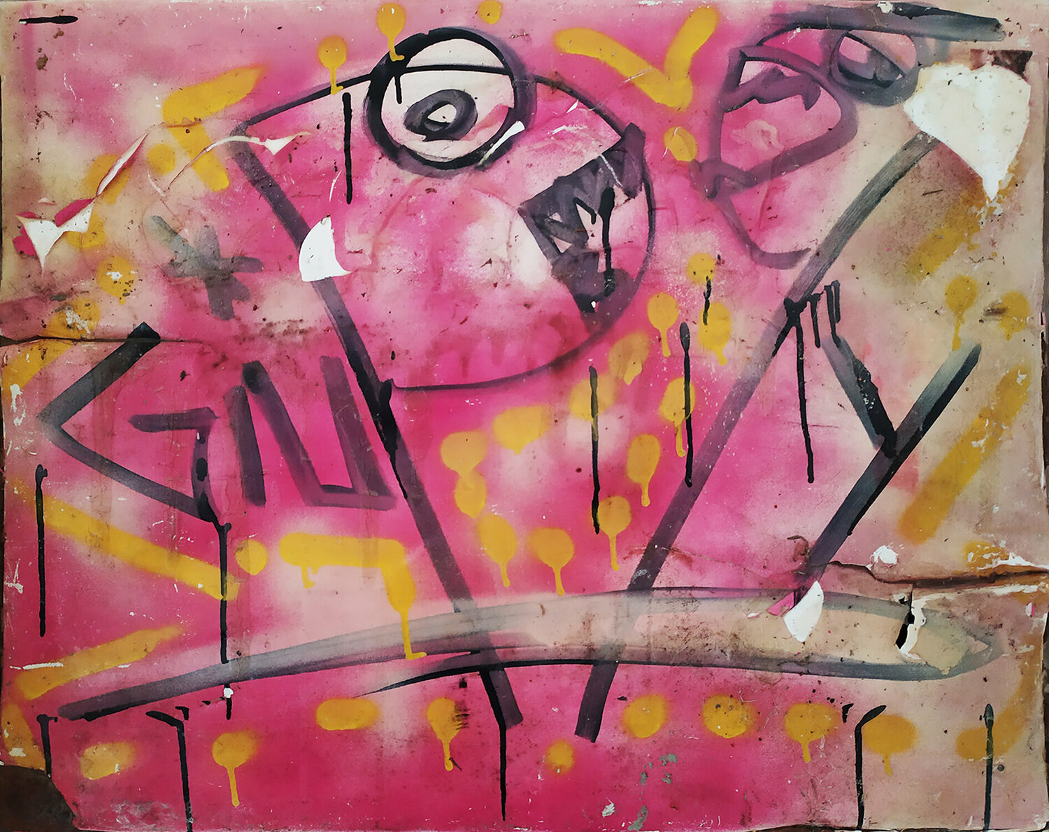 Giuppy graffiti stressed Giuseppe Valia