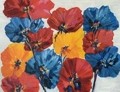 DES FLEURS POUR LA VIE van Sophie Petetin, Schilderij te koop op Singulart