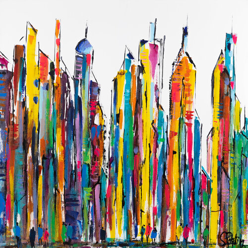 MANHATTAN LES COULEURS DE LA VIE van Sophie Petetin, Schilderij te koop op Singulart