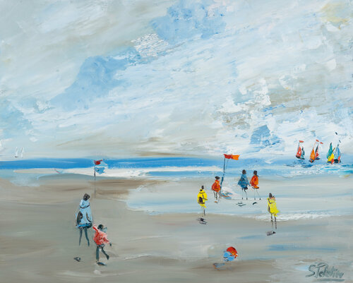 Vacances d'hiver à la mer von Sophie Petetin, Malerei kaufen auf Singulart
