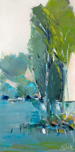 CAMPAGNE LA DOUCEUR DE L'EAU by Sophie Petetin, 회화 for Sale on Singulart