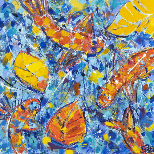 LE BEAU VOYAGE DES CARPES KOÎ by Sophie Petetin, Painting for Sale on Singulart