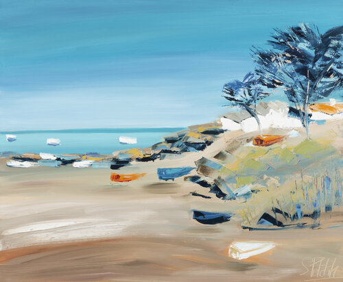 SIESTE AU MARAIS SALE L'ILE D'YEU van Sophie Petetin, Schilderij te koop op Singulart
