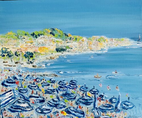 Nice c'est un bel été à la plage di Sophie Petetin, Pittura in vendita su Singulart