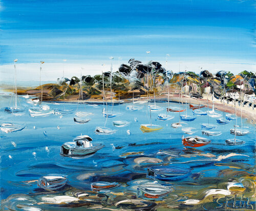 Saint Briac, Bretagne,  il va faire beau by Sophie Petetin, Painting for Sale on Singulart