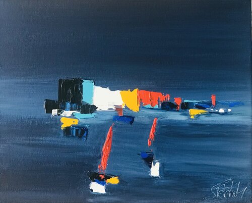 Nuit Marine 2 par Sophie Petetin, Peinture en vente sur Singulart
