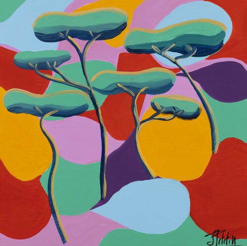 DANSEZ LES PINS PARASOLS van Sophie Petetin, Schilderij te koop op Singulart