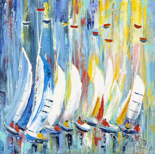 REGATES  ON TRACE van Sophie Petetin, Schilderij te koop op Singulart
