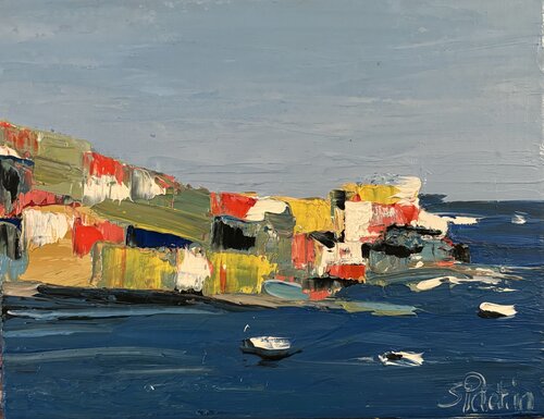 Tour simplement le sud Sainte Maxime au loin par Sophie Petetin, Peinture en vente sur Singulart