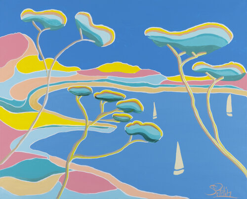 Cap au sud, on est bien ici by Sophie Petetin, 油畫 for Sale on Singulart