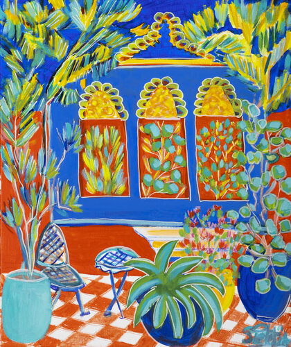 Mon petit salon Majorelle by Sophie Petetin, Painting for Sale on Singulart