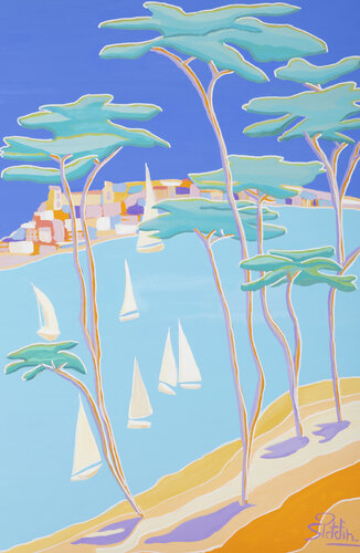 Paisible été à Saint Tropez par Sophie Petetin, Peinture en vente sur Singulart