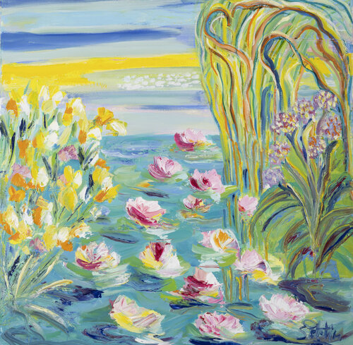 Dessines moi les nymphéas di Sophie Petetin, Pittura in vendita su Singulart
