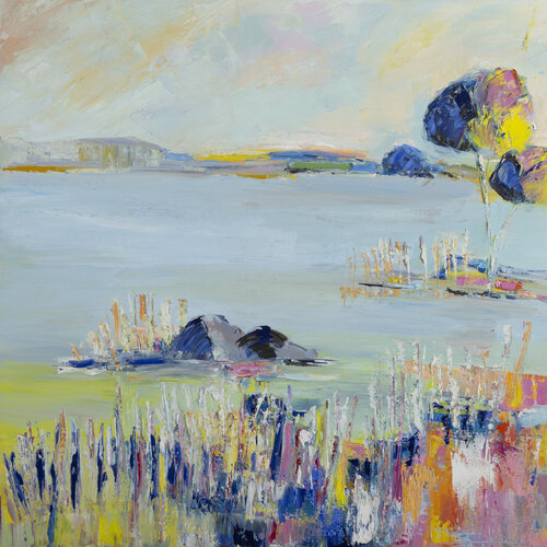 Calme nature au bord de l'eau by Sophie Petetin, Painting for Sale on Singulart