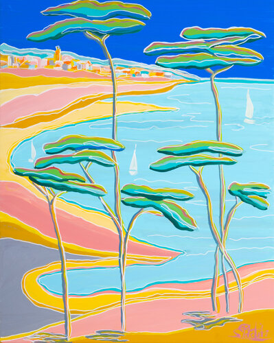 Saint Tropez,petit soleil d'hiver di Sophie Petetin, Pittura in vendita su Singulart