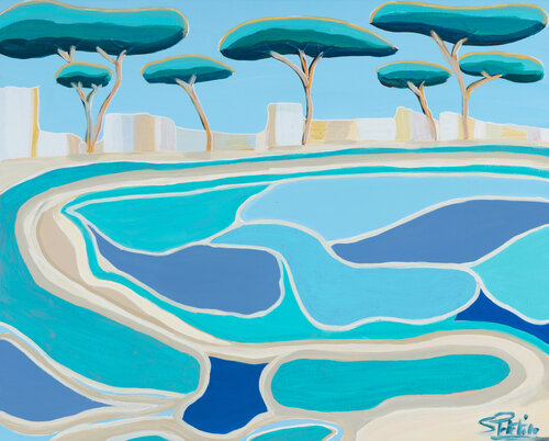 Mer, la Baule, douceur sous les pins di Sophie Petetin, Pittura in vendita su Singulart
