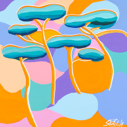 DANSEZ LES PINS PARASOLS edition di Sophie Petetin, Pittura in vendita su Singulart