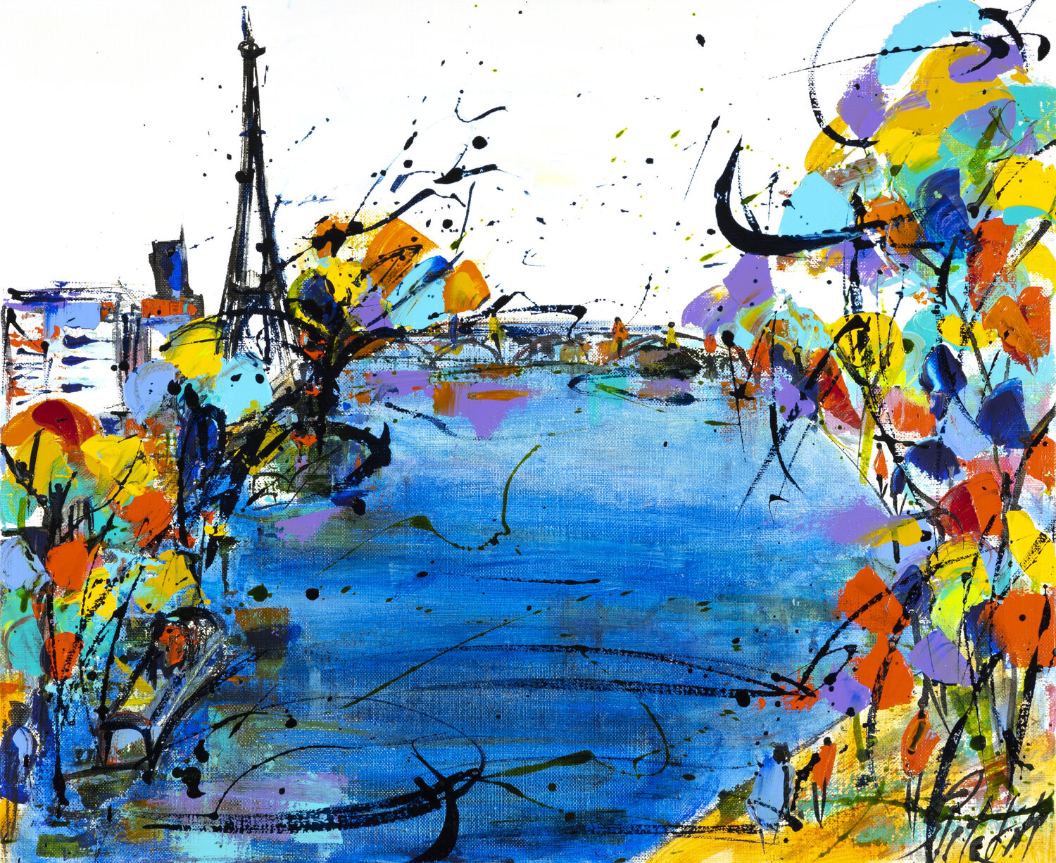 Paris les quais, foutu printemps Sophie Petetin Dipinto originale in vendita