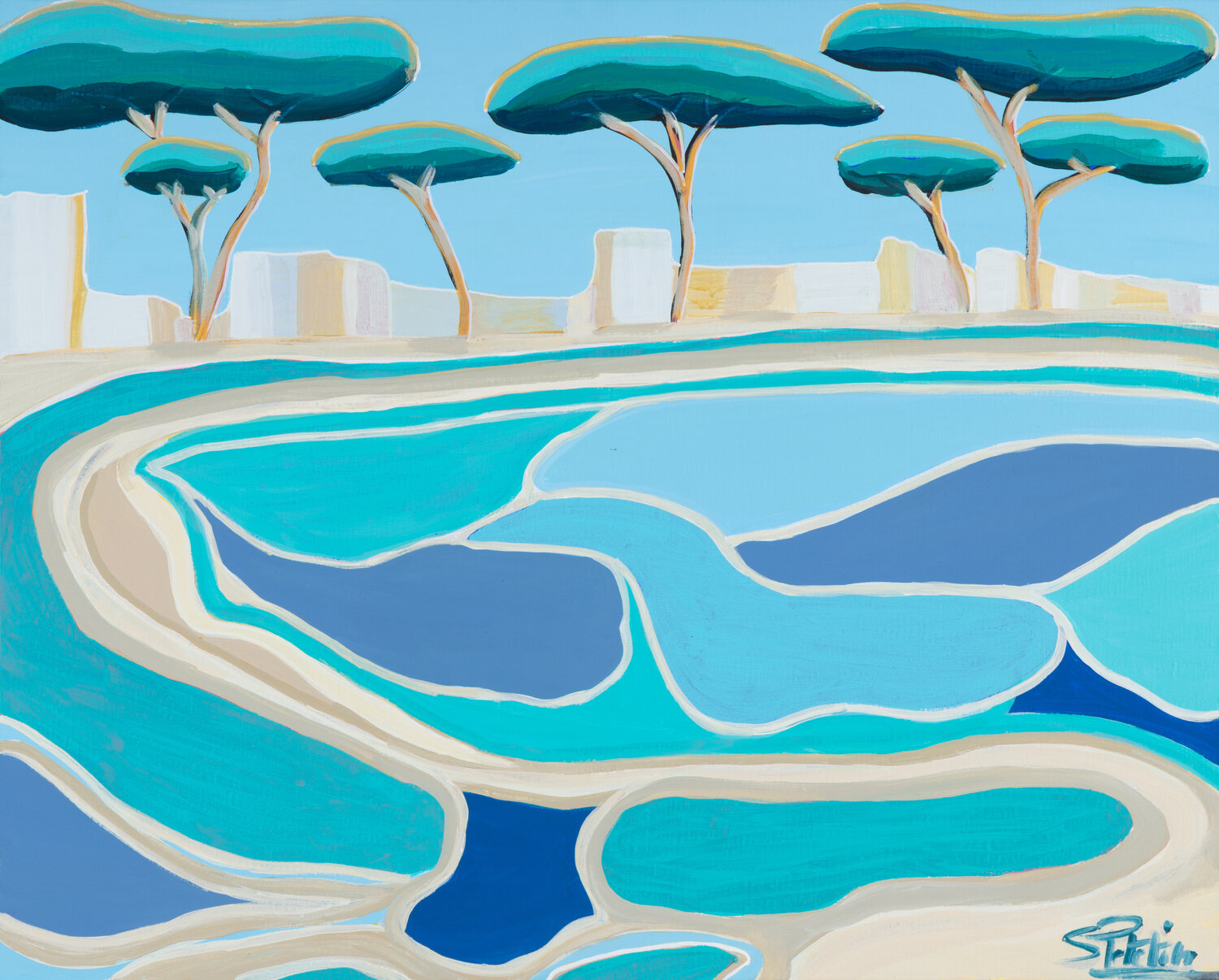 Mer, la Baule, douceur sous les pins Sophie Petetin Originalgemälde zu verkaufen