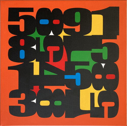 Numeric Triptych – Trittico concettuale su tela dal progetto From "0" to Infinity by Paolo Grassi, Painting for Sale on Singulart