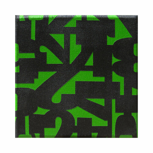 Color Codes – Serie di 5 dipinti con numeri neri su campi cromatici van Paolo Grassi, Schilderij te koop op Singulart