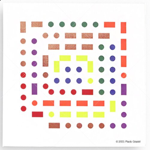 Spiral Morse Sequence - Edition 90 x 90 cm di Paolo Grassi, Pittura in vendita su Singulart