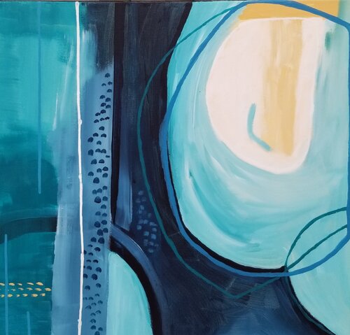 Blue Lagoon (Award Winner) van Monique Dufour, Schilderij te koop op Singulart