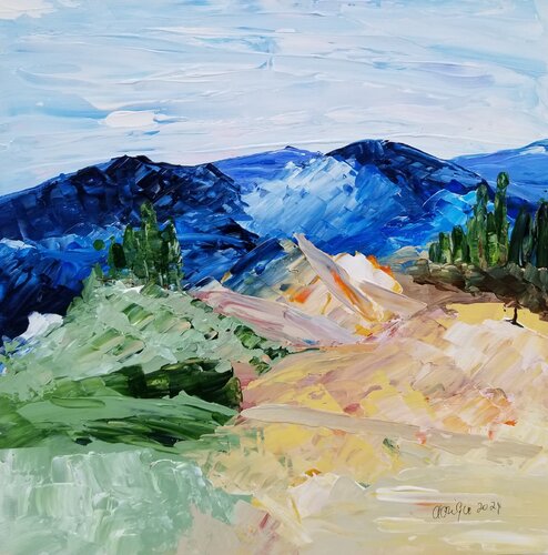 Near and Far - No 28 -Framed di Monique Dufour, Pittura in vendita su Singulart