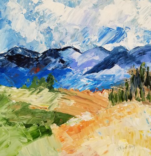 Near and Far - No 35 -Framed di Monique Dufour, Pittura in vendita su Singulart