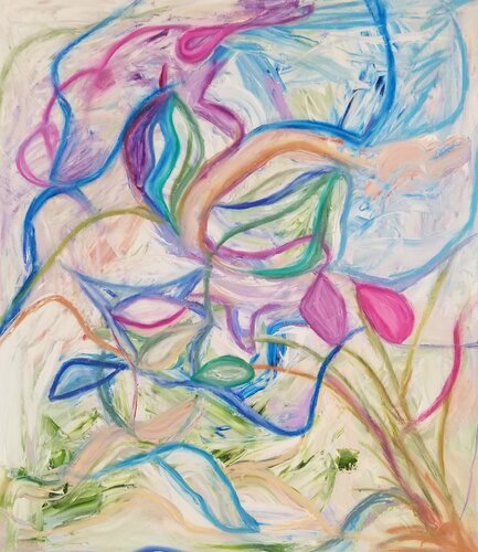 A garden just waking - 2025 di Monique Dufour, Pittura in vendita su Singulart