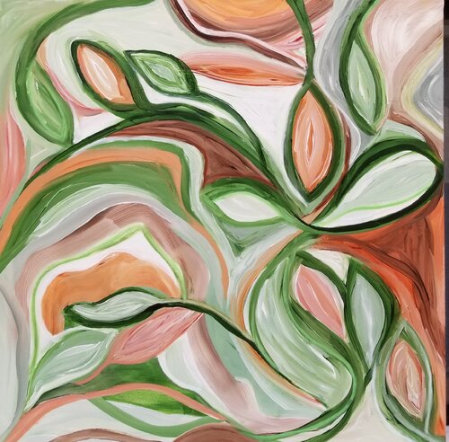 Our lives are intertwined like the branches of a vine - 2025 di Monique Dufour, Pittura in vendita su Singulart