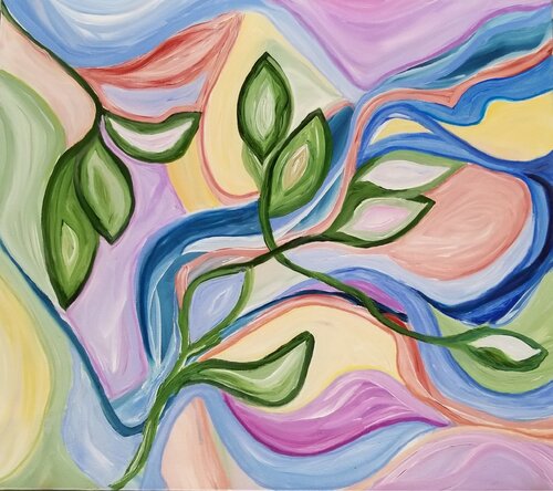 Vibration of Bloom - 2025 di Monique Dufour, Pittura in vendita su Singulart